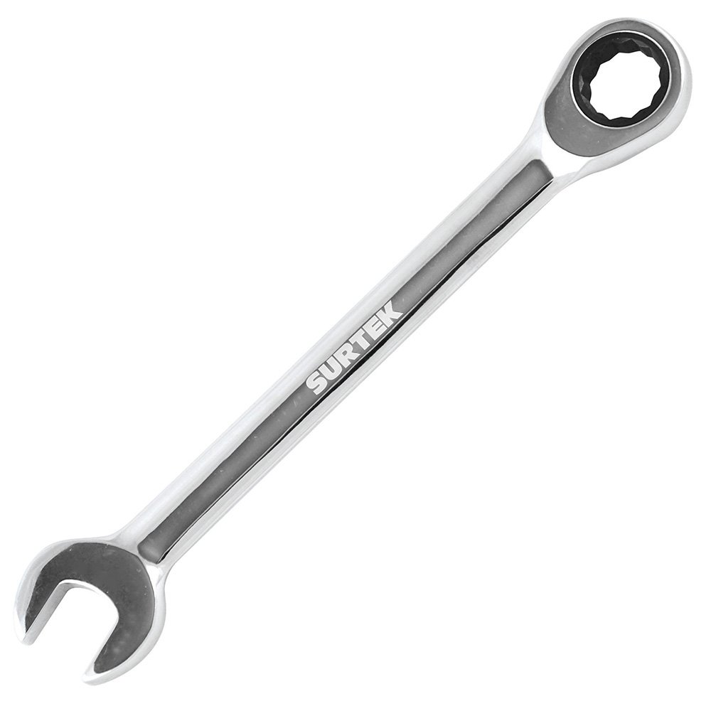 3 Pza Llave combinada pulido espejo de matraca métrica, 12 puntas, 10mm Surtek