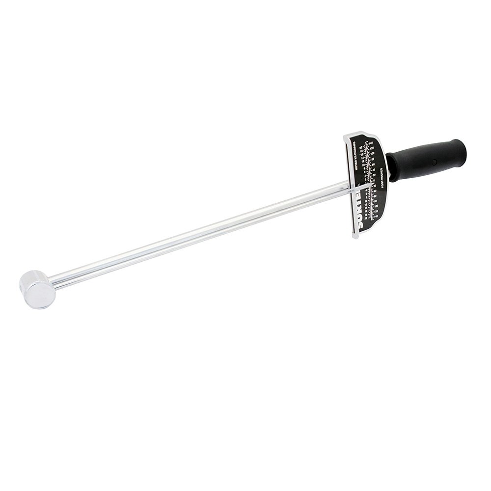 Torquímetro de aguja una escala dual cuadro de 1/2", 0-140 ft-lb Surtek