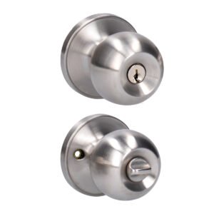 Pomo tubular bola función recámara, acero inoxidable, llave estándar, blíster Lock
