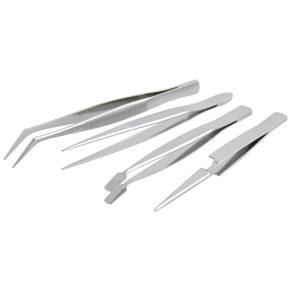10 Pza Juego de pinzas de presición tipo tweezer, 4 piezas Surtek