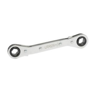 Llave de estrías pulido espejo acodada de matraca métrica, 6 puntas, 9 x 10 mm Urrea