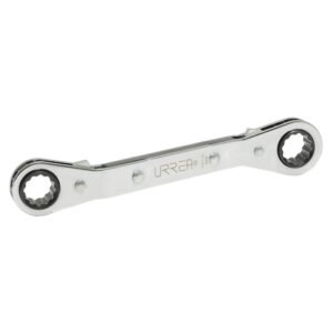 Llave de estrías pulido espejo acodada de matraca en pulgadas, 12 puntas, 5/8" x 3/4" Urrea