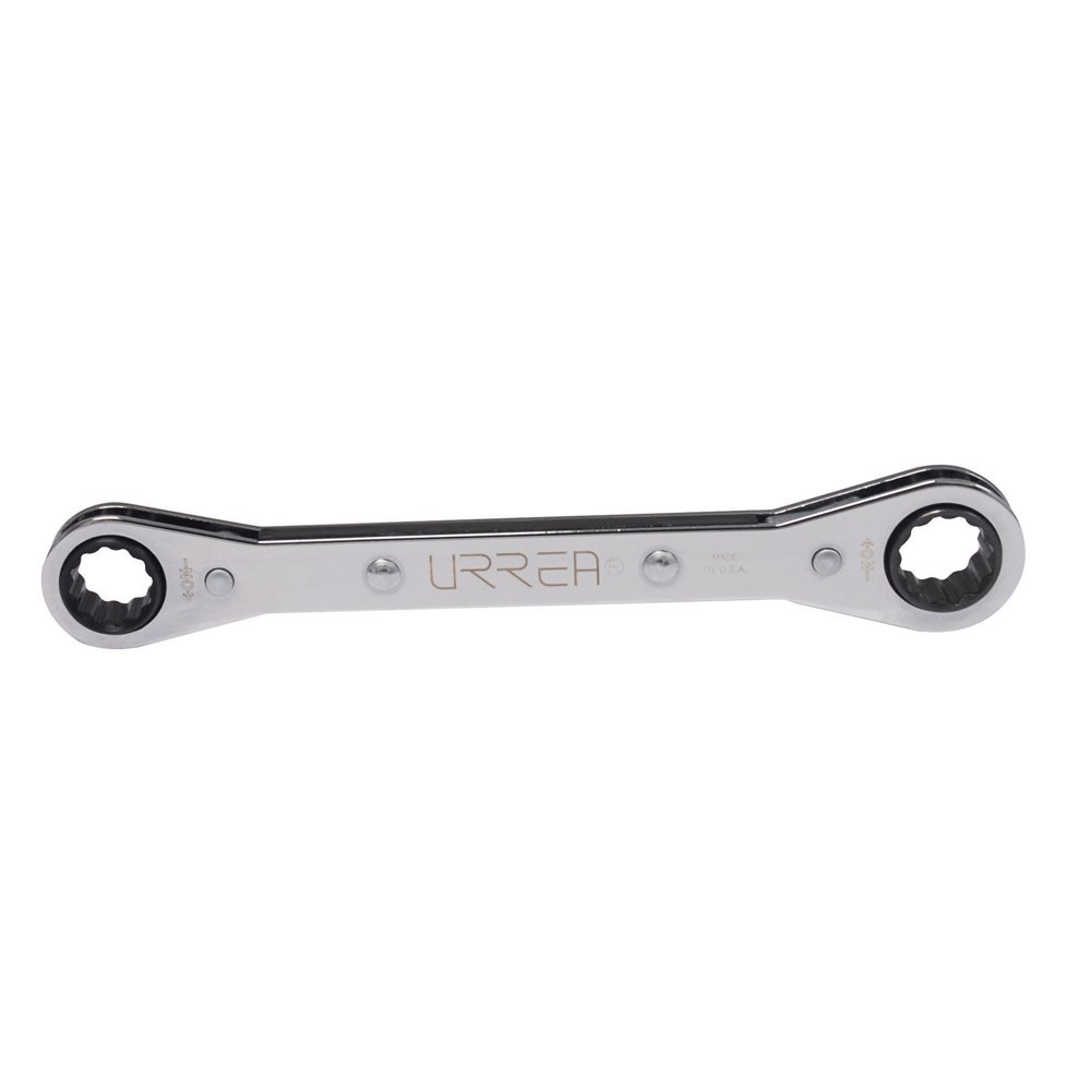 6 Pza Llave de estrías pulido espejo plana de matraca en pulgadas, 12 puntas, 1/2" x 9/16" Urrea