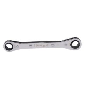 Llave de estrías pulido espejo plana de matraca en pulgadas, 12 puntas, 3/4" x 9/16" Urrea