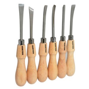 Juego de gurbias de acero manuales con mango de madera, 6 piezas Surtek