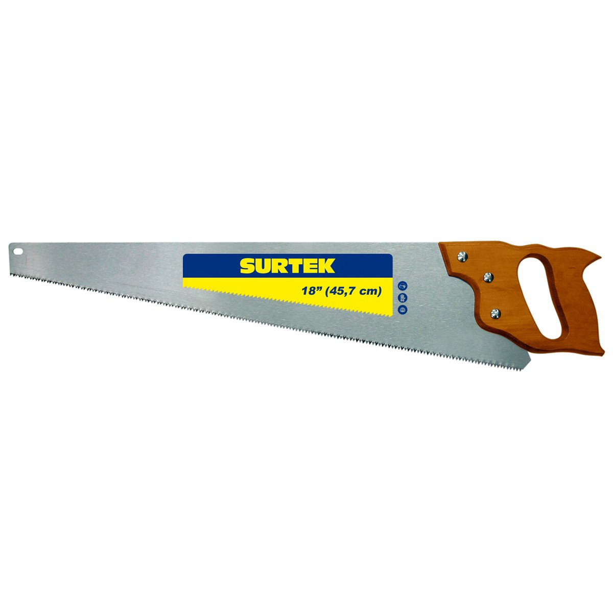 4 Pza Serrucho triple filo con mango de madera de 18" Surtek
