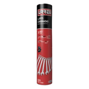 Juego de llaves combinadas pulido espejo en pulgadas, 12 puntas, 14 pz en tubo full color Urrea