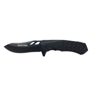 Navaja abatible de acero inoxidable con mango de plástico hoja dentada de 3-1/4" Surtek