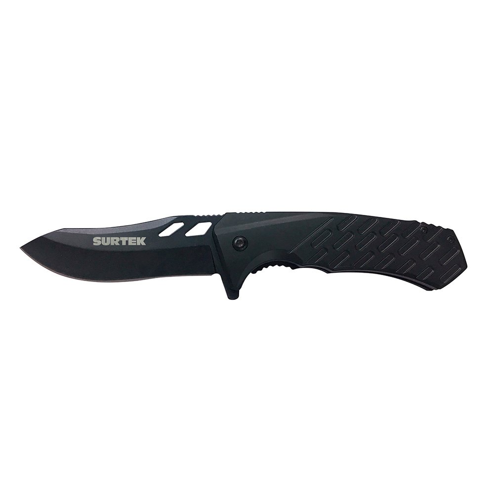 6 Pza Navaja abatible de acero inoxidable con mango de plástico hoja dentada de 3-1/4" Surtek
