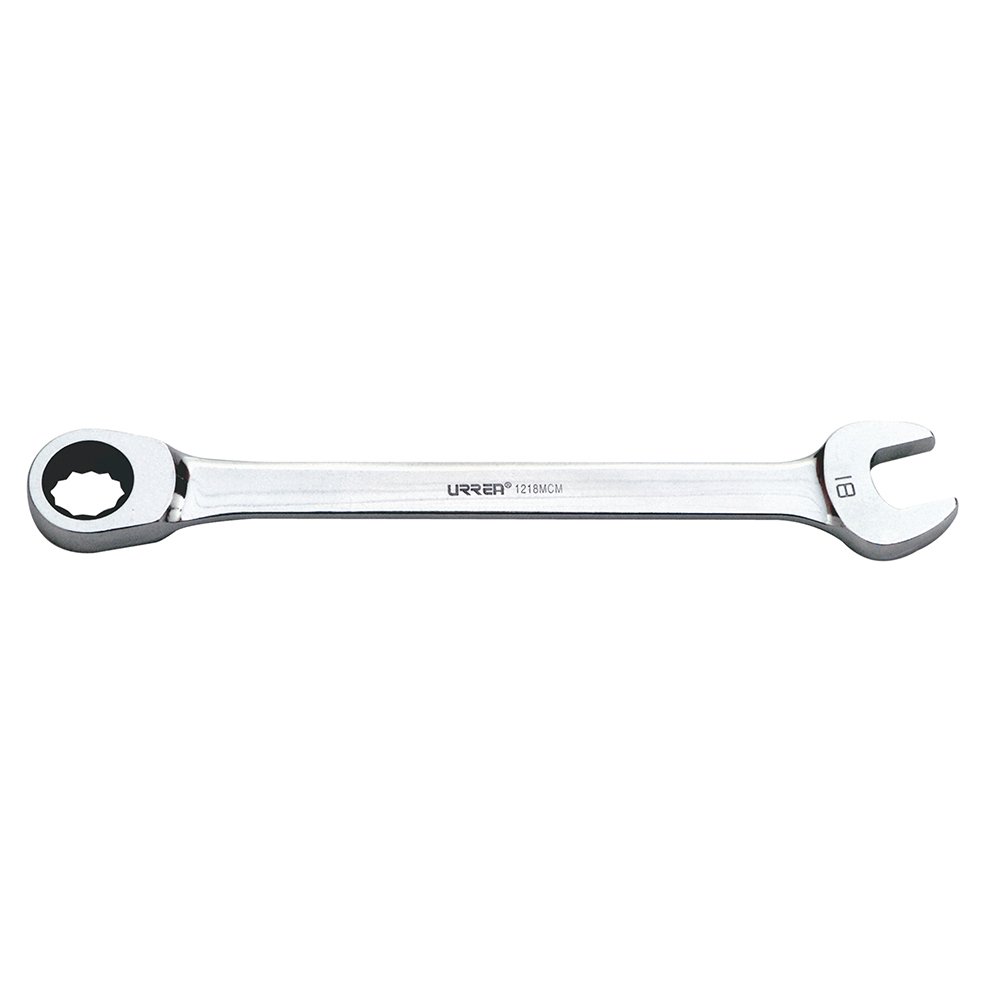 Llave combinada pulido espejo de matraca métrica, 12 puntas, 18 mm Urrea