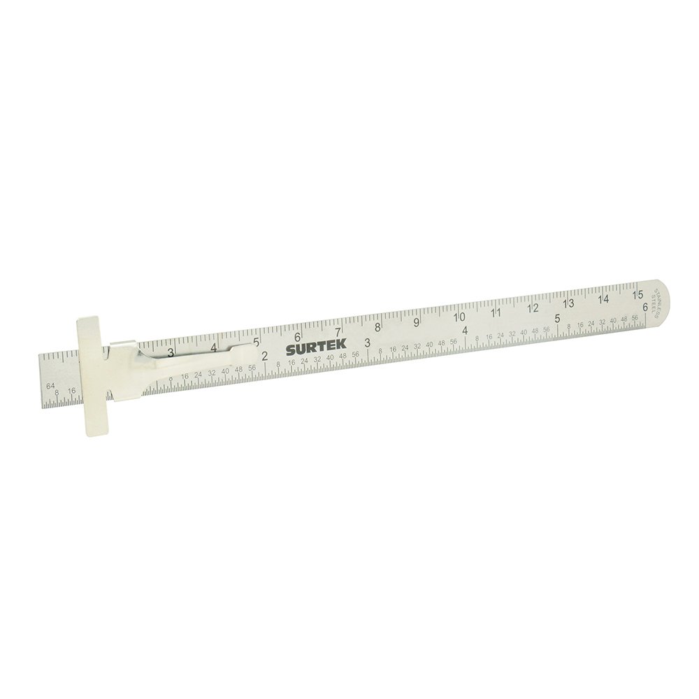 6 Pza Regla de bolsillo de acero inoxidable 6" Surtek