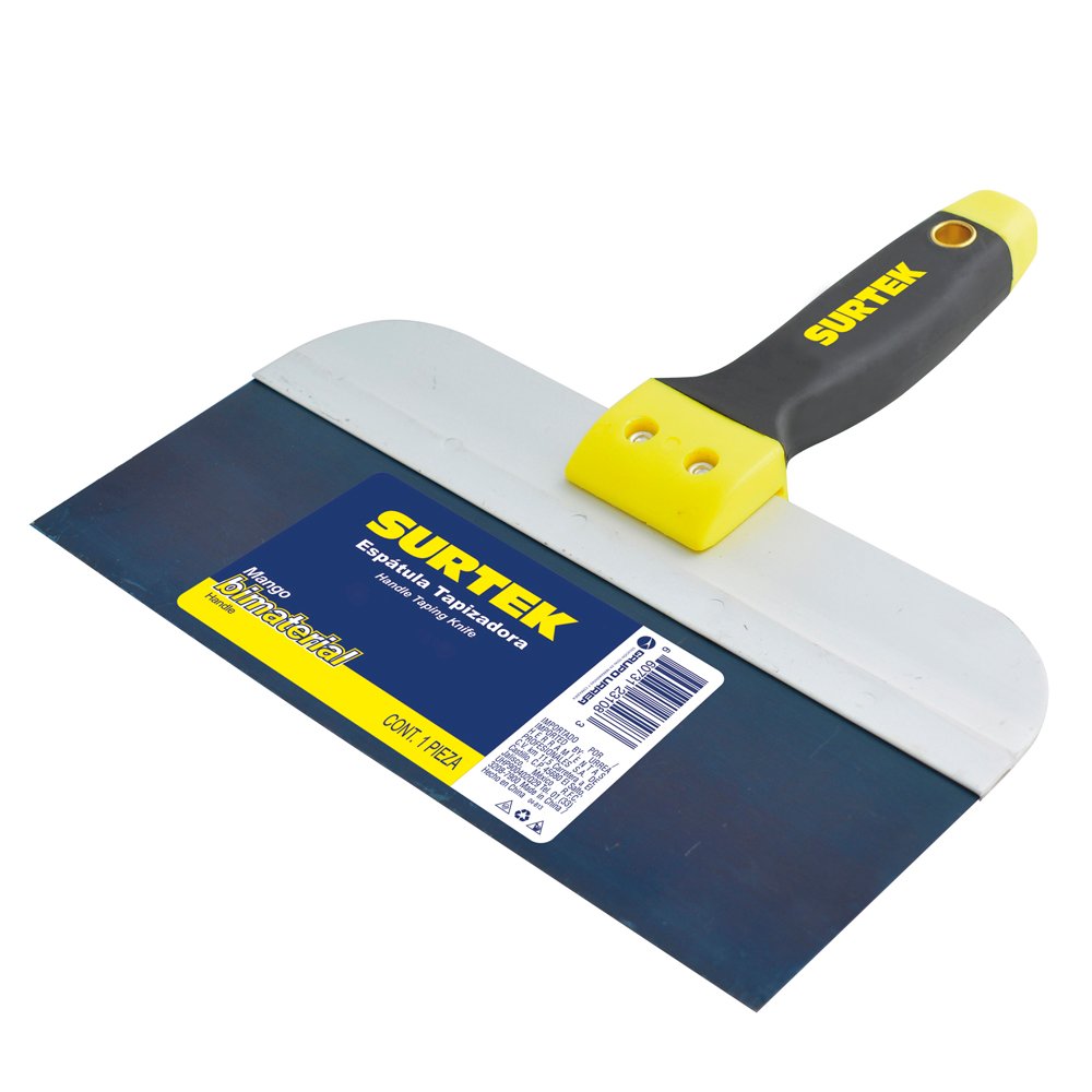 3 Pza Espátula tapizadora de acero de alto carbón con mango bimaterial 12" Surtek