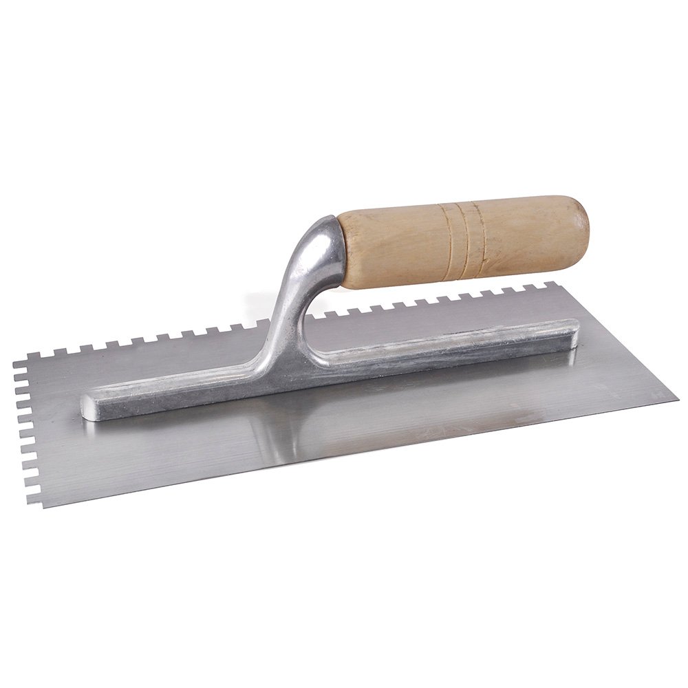 3 Pza Llana dentada cuadrada de acero al alto carbón con mango de madera 10 remaches, 11" x 5" Surtek