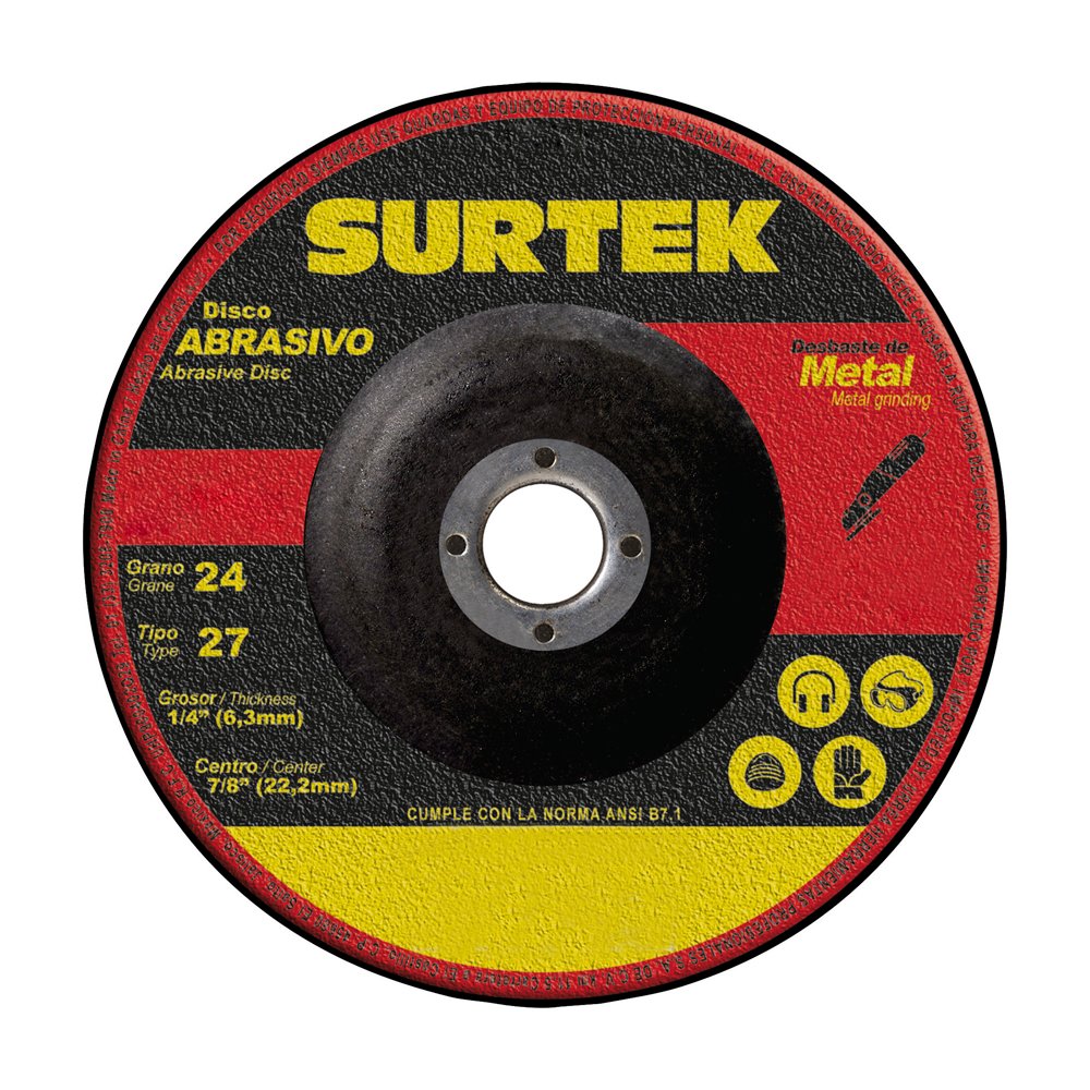5 Pza Disco abrasivo tipo 27 para metal 7" x 1/4" Surtek