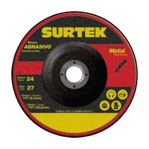 Disco abrasivo tipo 27 para metal 9" x 1/4" Surtek