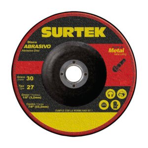Disco abrasivo tipo 27 para metal 7" x 1/8" Surtek
