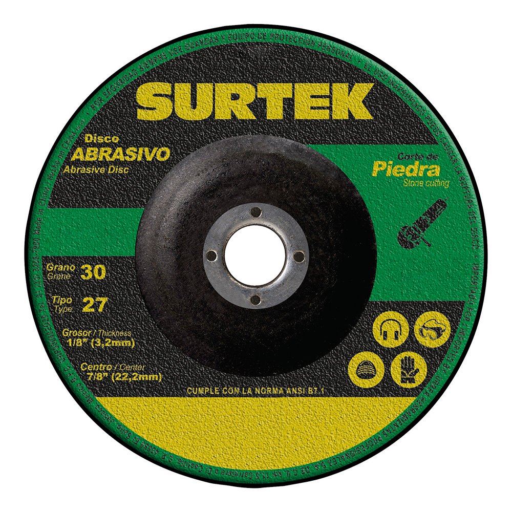 5 Pza Disco abrasivo tipo 27 para piedra 9" x 1/8" Surtek