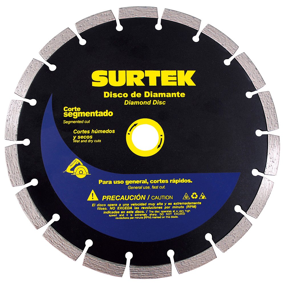 Disco de diamante segmentado, 7" Surtek