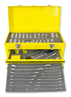 Juego combinado de herramienta para mecánico 107 piezas, con caja metálica Surtek