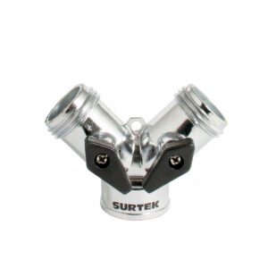Adaptador para manguera de riego en "Y" cromado 11 x 7 cm Surtek