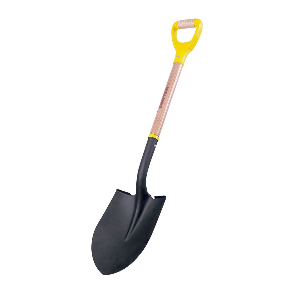 3 Pza Pala con mango de madera con puño contractor grip, redonda Surtek