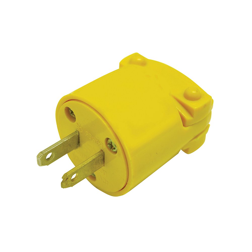 10 Pza Clavija blindada plástica polarizada, color amarillo Surtek