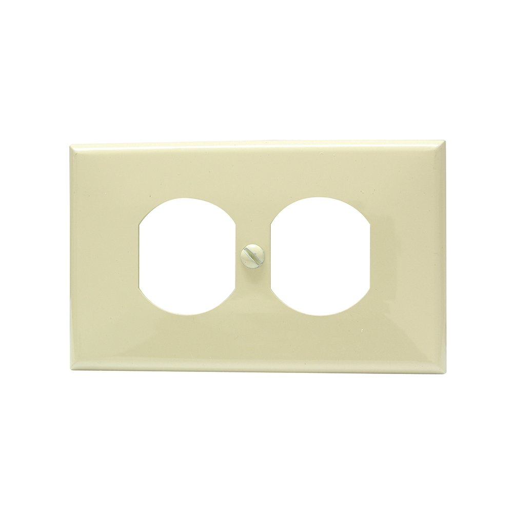 10 Pza Placa doble plástica , línea estándar, color marfil Surtek
