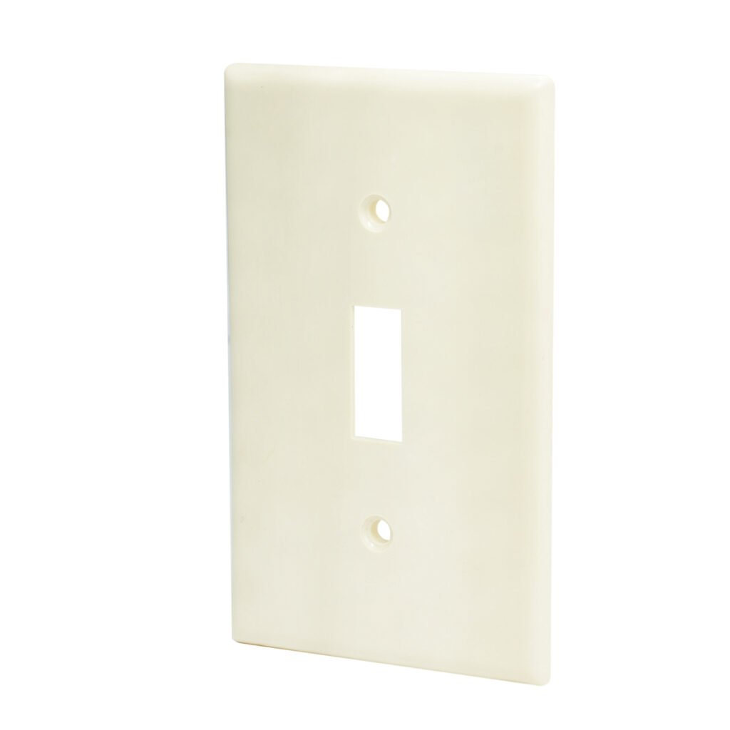 10 Pza Placa apagador vertical plástica, línea estándar, color marfil Surtek
