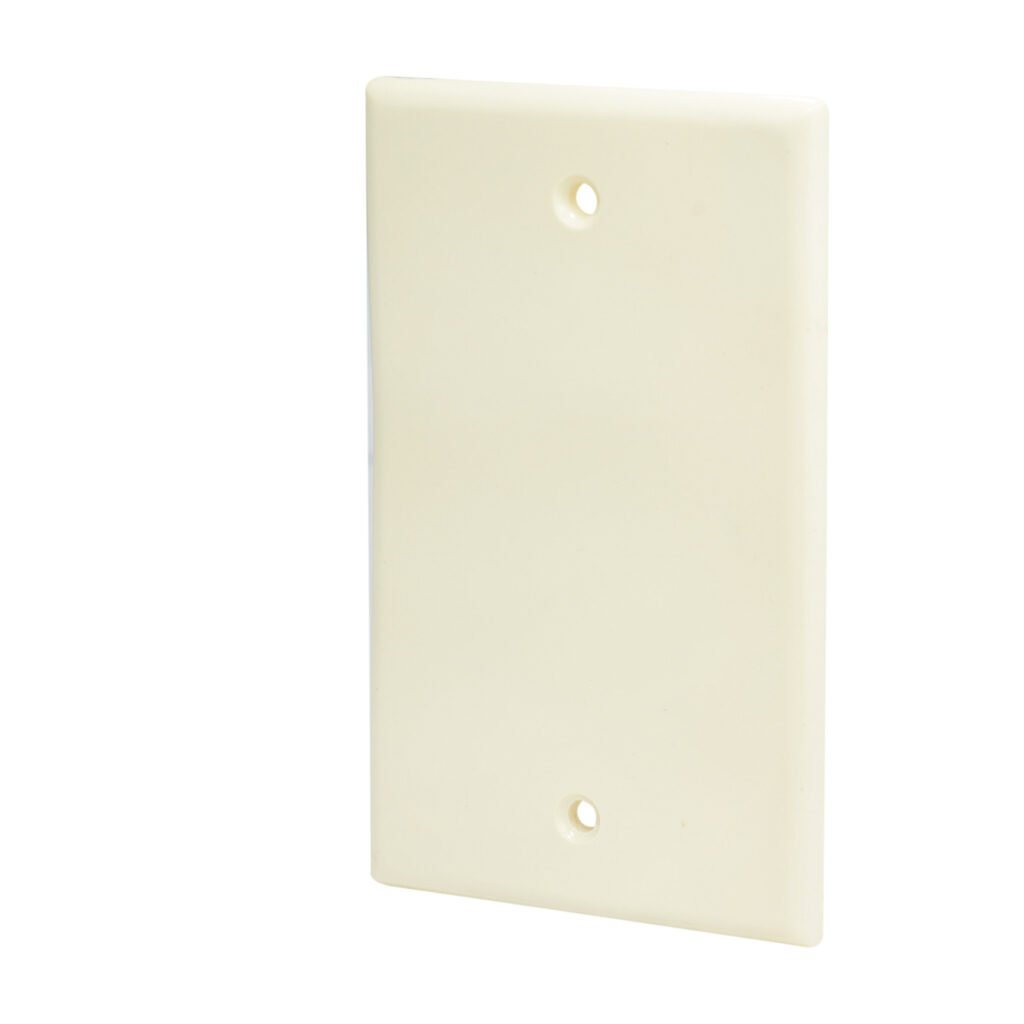 10 Pza Placa ciega plástica, línea estándar, color marfil Surtek