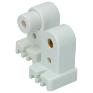 Portalámpara compacta Slim Line con terminales de presión, 2  piezas, color blanco Surtek