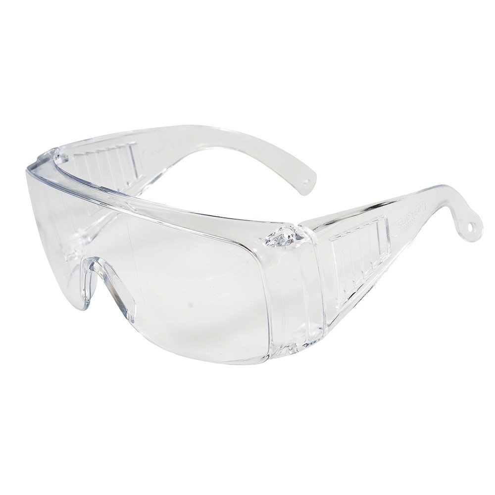 6 Pza Lentes de seguridad modelo tradicionales, transparentes Surtek
