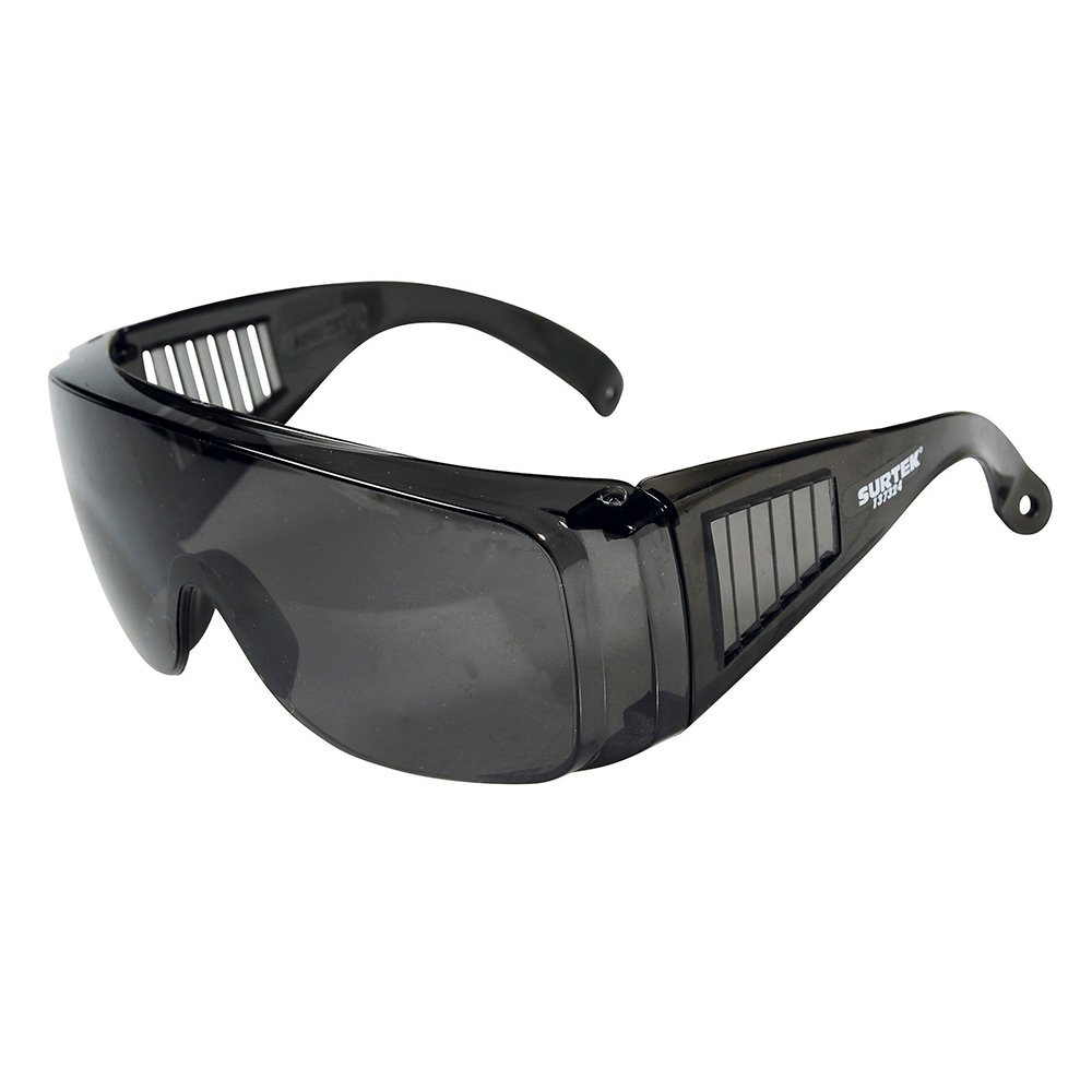 6 Pza Lentes de seguridad modelo tradicionales, oscuros Surtek