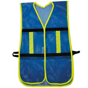 Chaleco de seguridad de malla de poliéster con ajuste de doble gancho azul unitalla Surtek