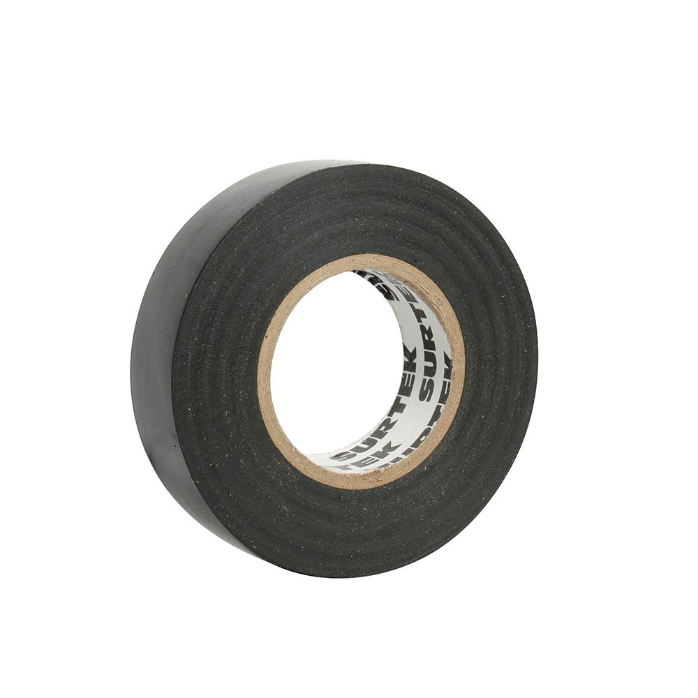 6 Pza Cinta negra para aislar 19 mm x 18 m, en blíster Surtek