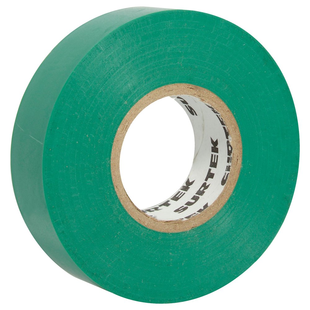 6 Pza Cinta verde para aislar 19 mm x 9 m Surtek