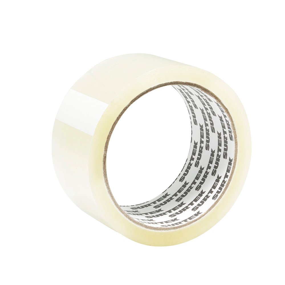 6 Pza Cinta transparente hot melt para empacar 48 mm x 50 m Surtek