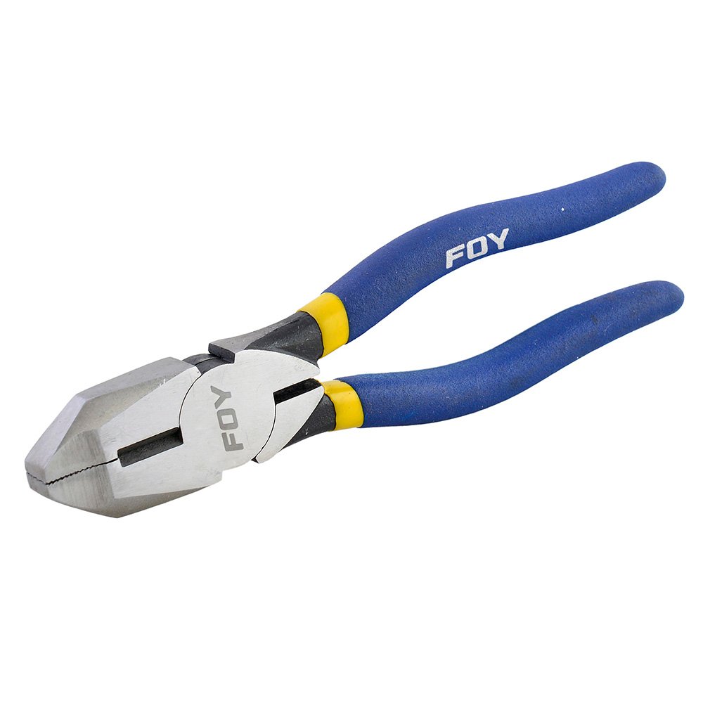 Pinza para electricista con mango con doble plastisol de 9" corte lateral Foy