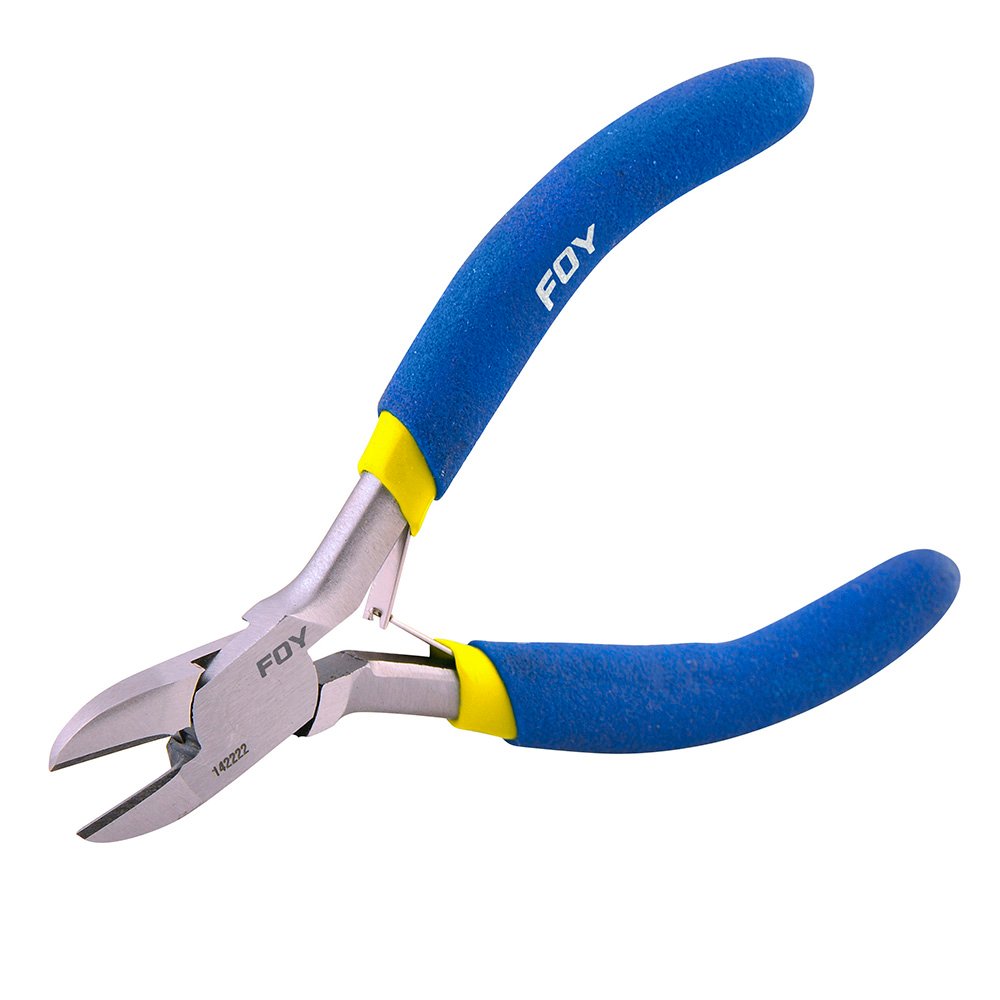3 Pza Mini pinza para electrónica con mango de vinil de 4-5/16", corte diagonal Foy