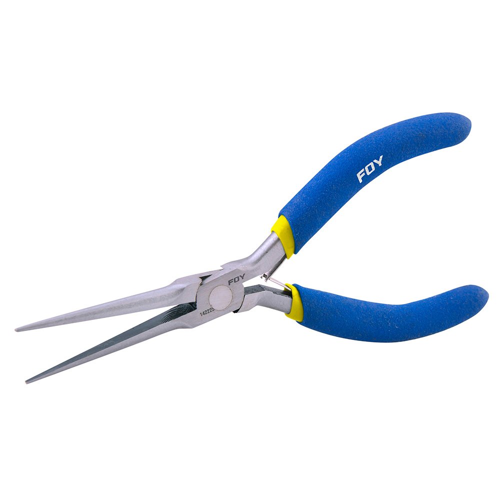3 Pza Mini pinza para electrónica con mango de vinil de 5-3/4", punta aguja Foy