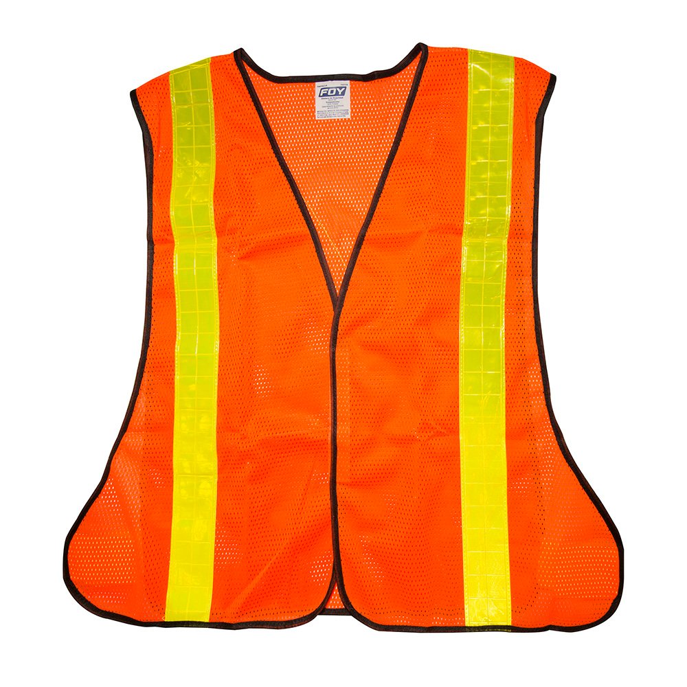 5 Pza Chaleco de seguridad de malla de poliéster con cintas reflejantes prismáticas naranja unit Foy