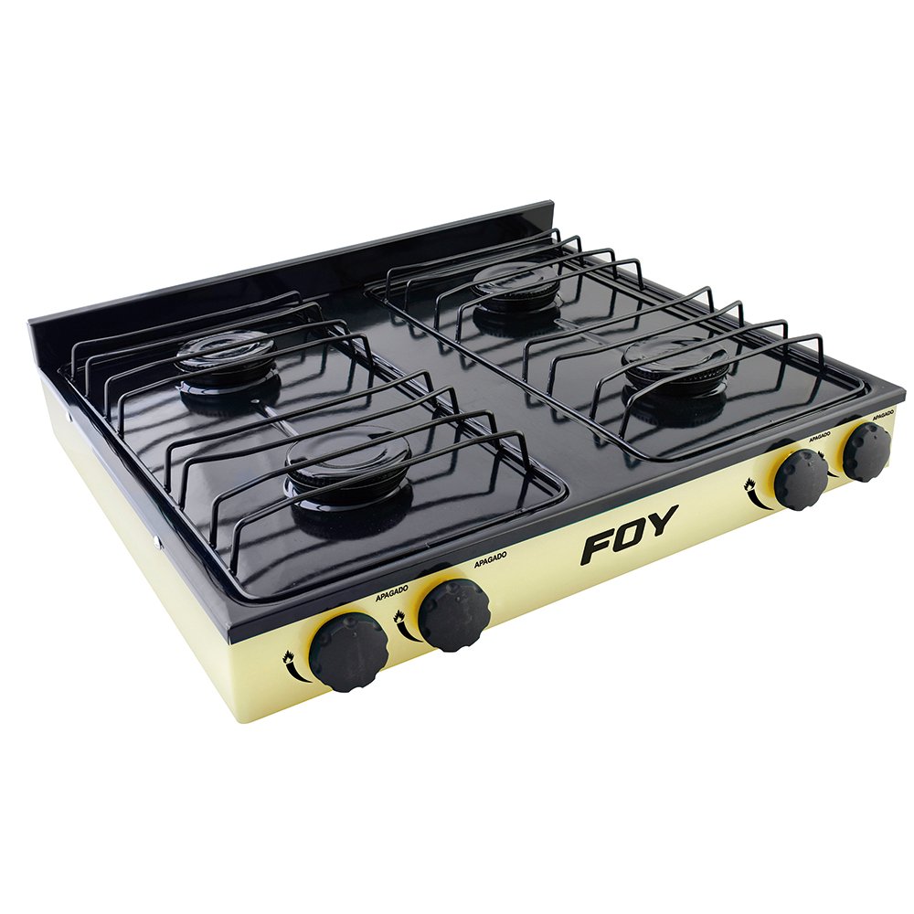 Estufa de gas 4 quemadores color beige Foy