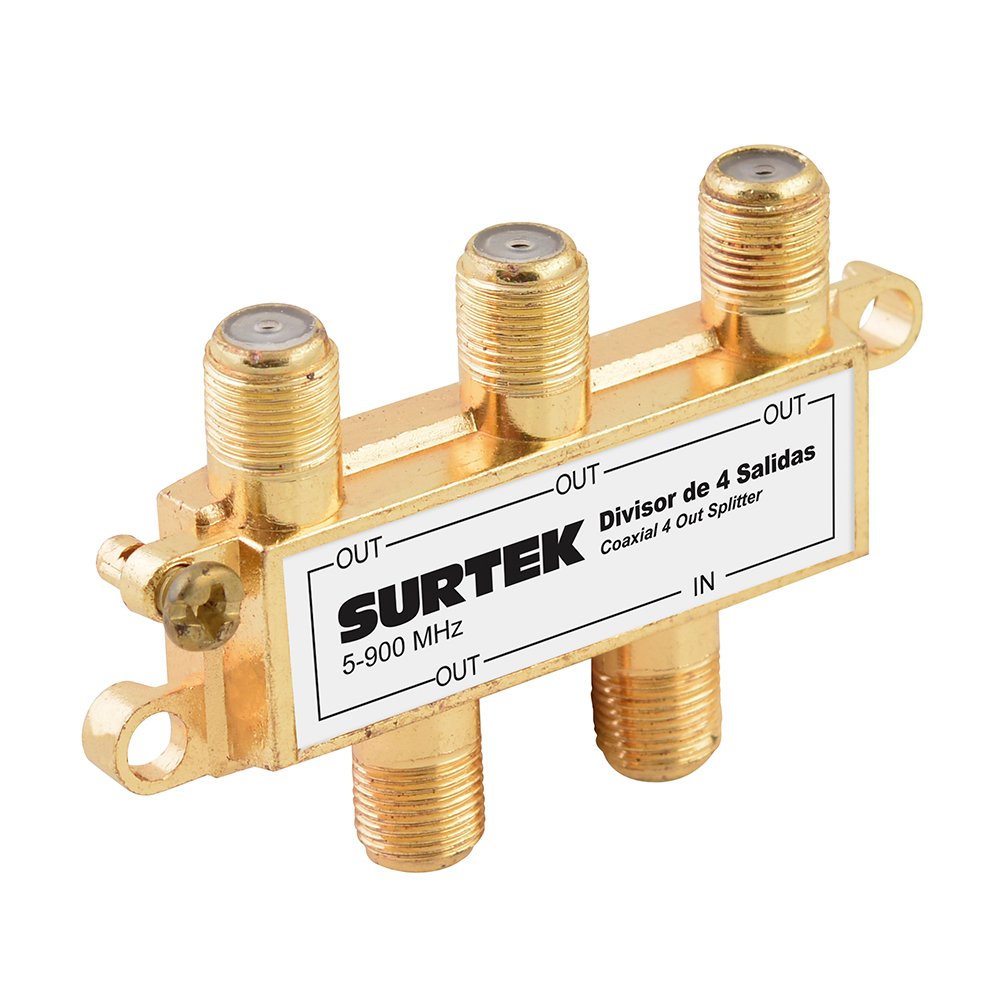 10 Pza Divisor coaxial , 1 entrada 4 salidas Surtek