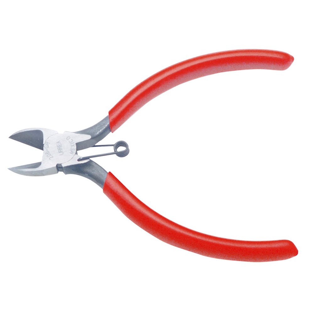 6 Pza Pinza para electricista con mango rubber grip de 6-1/64" corte diagonal con resorte Urrea