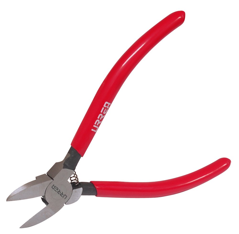 6 Pza Pinza corte al ras para plástico y materiales no ferroso con mango rubber grip 5" Urrea