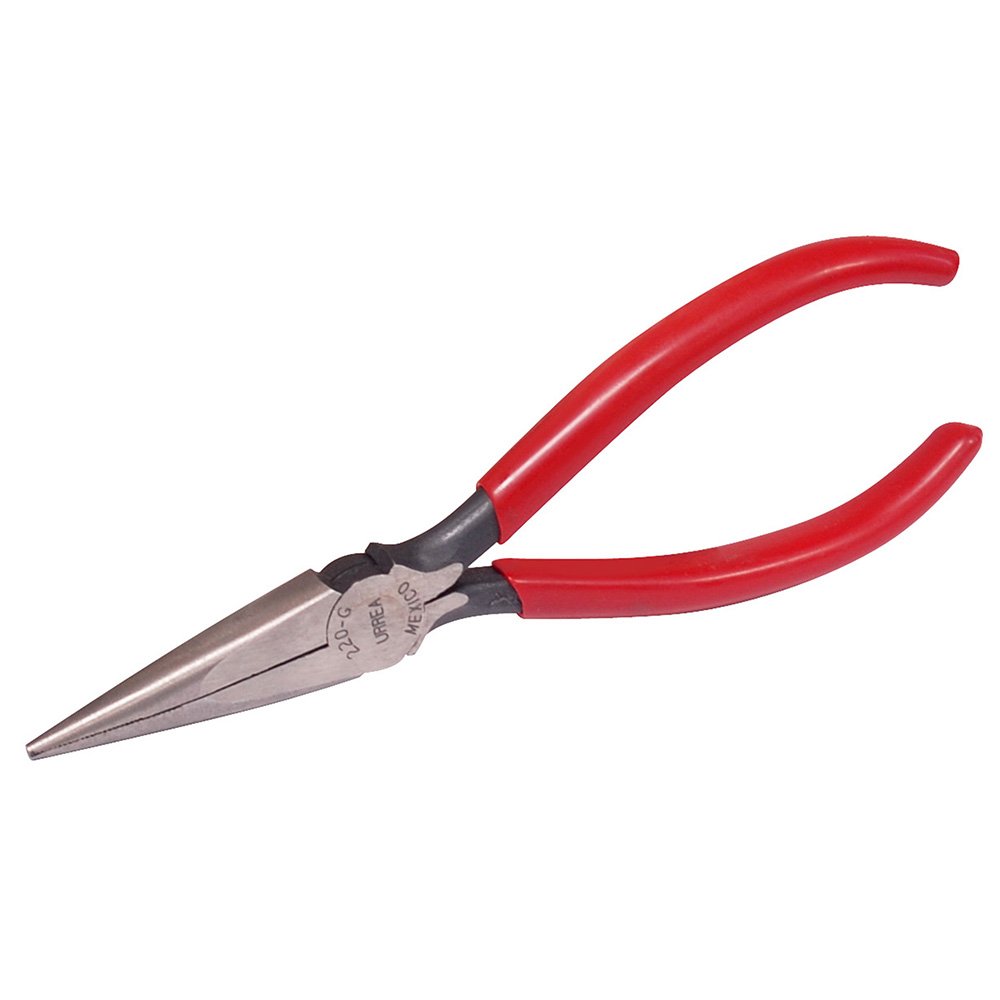 6 Pza Pinza para electricista con mango rubber grip de 6-5/8" punta plana cónica Urrea