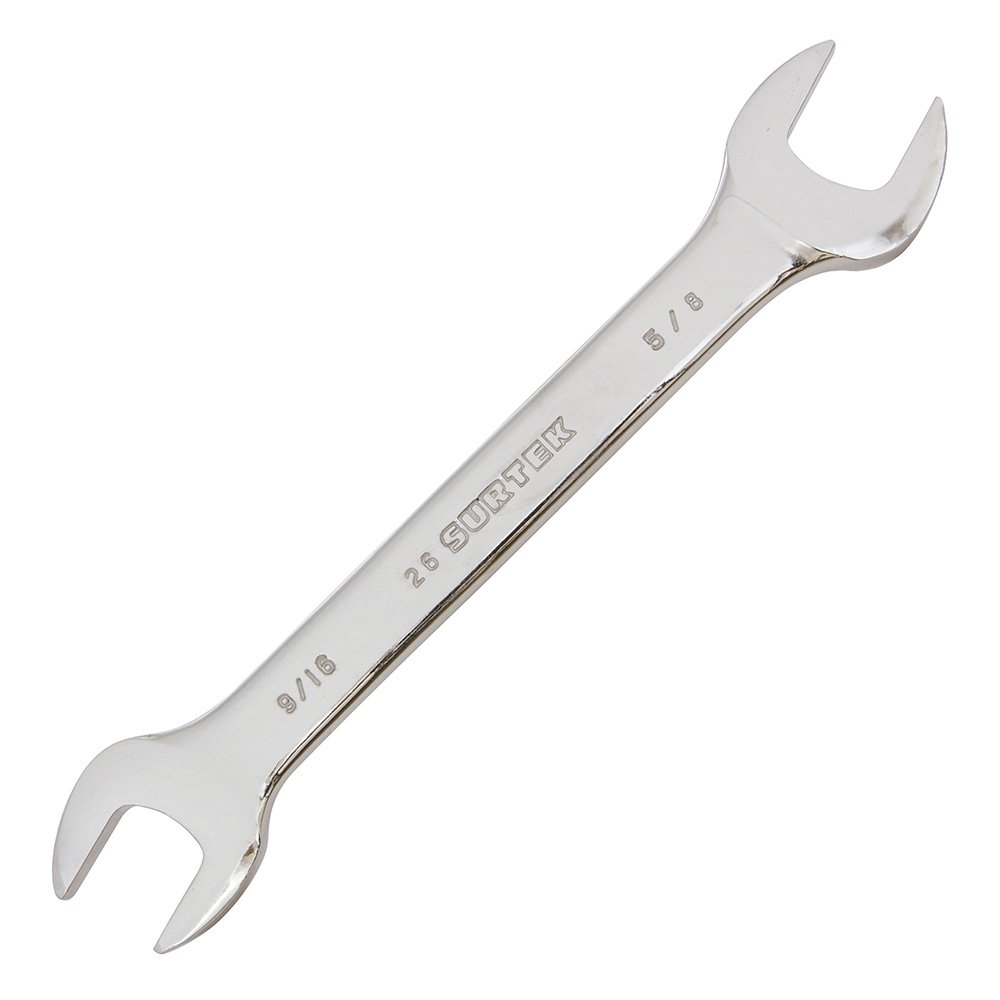 6 Pza Llave española pulido espejo en pulgadas, 9/16" x 5/8" Surtek