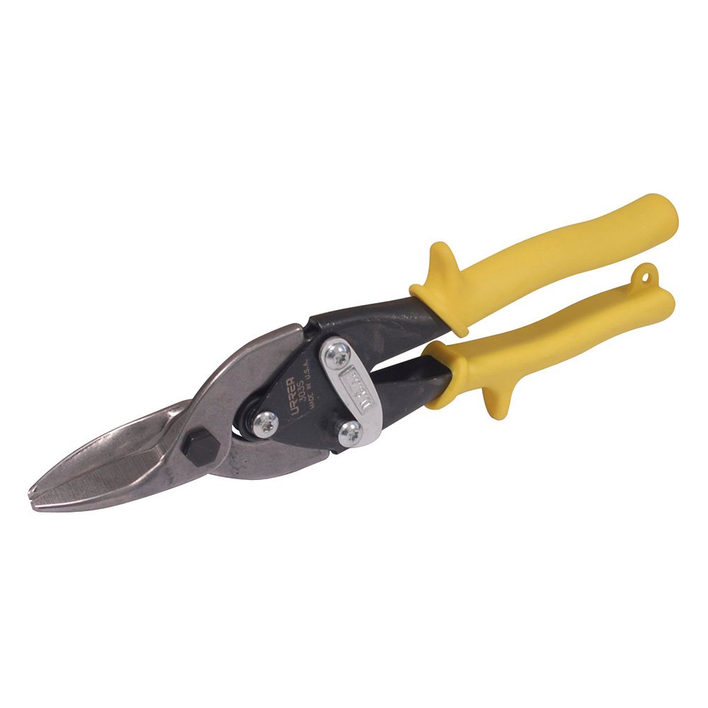 3 Pza Tijera para hojalatero tipo aviación recta con mango rubber grip, 10" Urrea