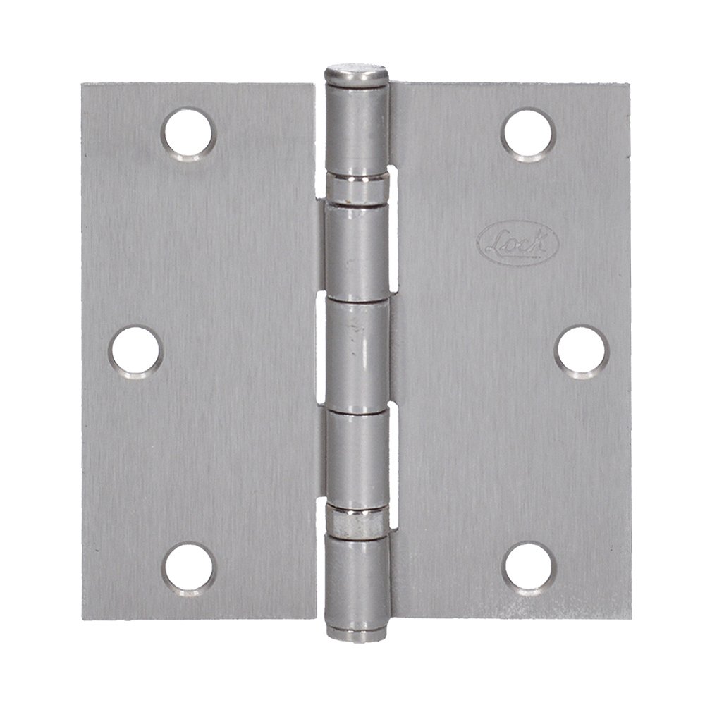 3 Pza Bisagra cuadrada arquitectónica con balero de acero níquel satinado 4" x 4" Lock