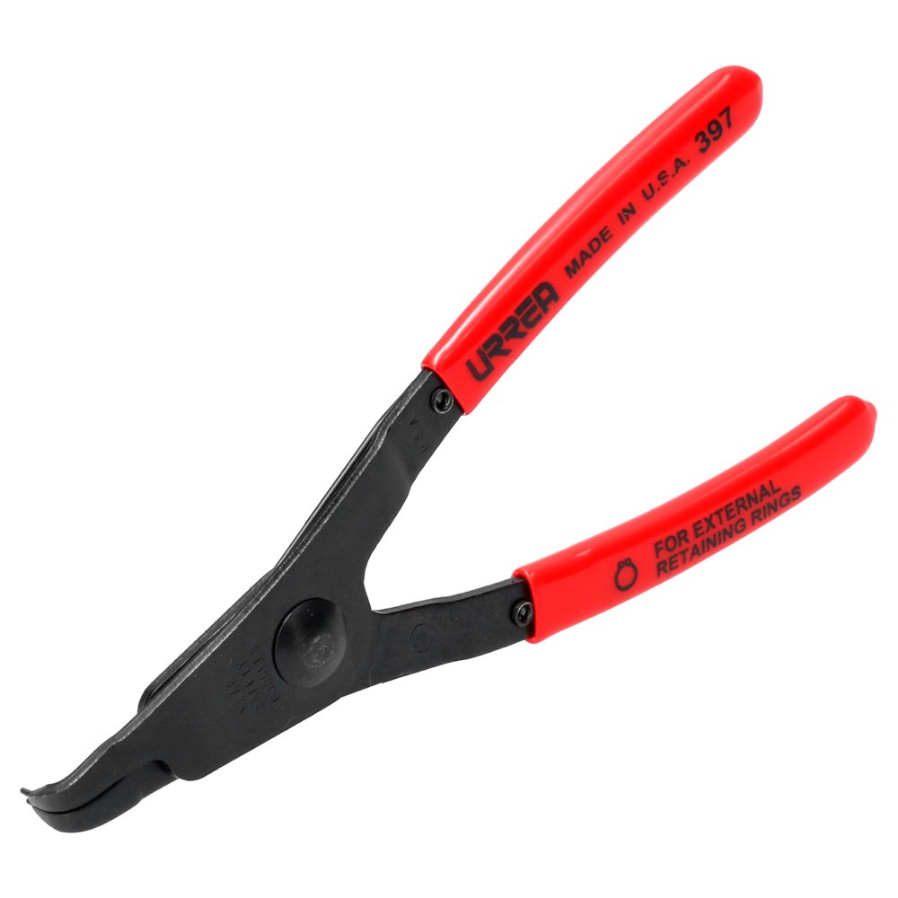 3 Pza Pinza para anillos de retención con mango rubber grip fijas tipo externo ángulo de 90° Urrea