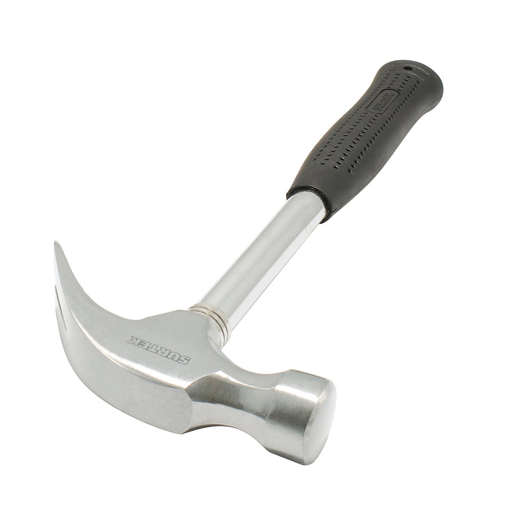 Martillo de uña curva con mango tubular de 13", 16 oz Surtek